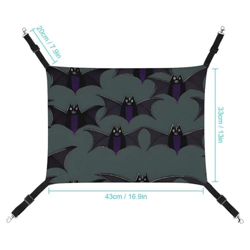 Hamac pour chat doux et respirant motif chauve-souris pour des siestes
