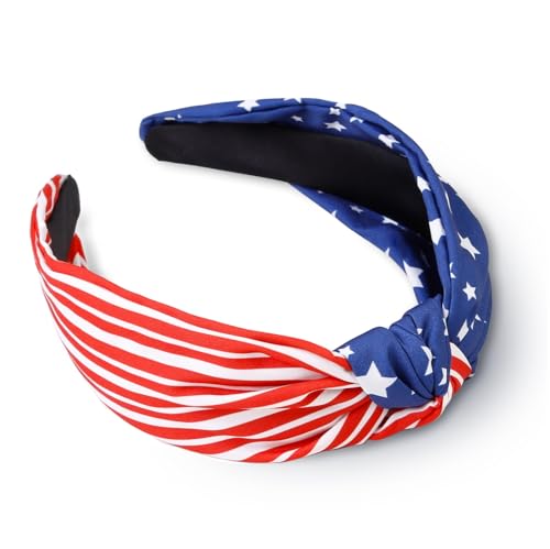 4th-of-July-Womens-Headbands-Knotted-American-Flag-Top-Knot-Hair-Hoops-Patriotic-USA-Independence-Day-Red-White-and-Blue-Accessories