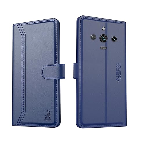 Image of AIBEX Compatible for Oppo A58 4G Flip Cover Leather Finish | Inside TPU with Card Pockets | Wallet Stand | Complete Protection Flip Case - Blue