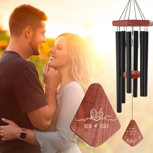 Image of ASTARIN Personalized 20th 50th Anniversary Wind Chime, Happy Anniversary Wedding Valentine's Day Gift for Wife Husband Men Women Sister, Golden Anniversary Keepsake Decorations for Parents Couples