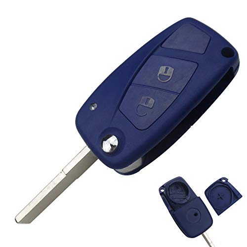 JONGO Guscio Chiave Fiat 3 Pulsanti Pieghevole – Compatibile Con Punto, Doblo, Ducato, Panda, Bravo E Altri (Senza Elettronica)