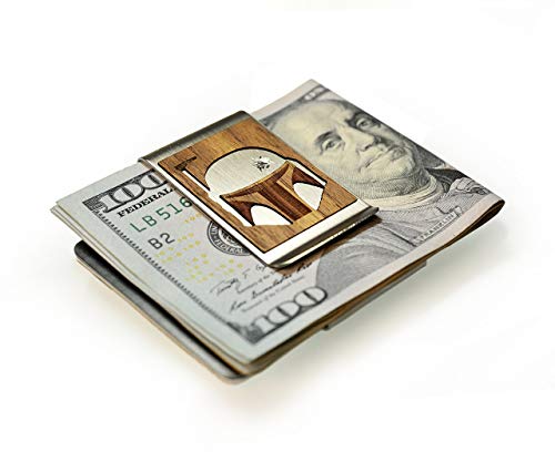 Star Wars money clip, Boba Fett money clip, Wood money clip, Star Wars gift, Double sided money clip for men