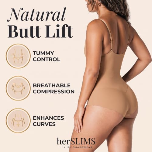 Image of herslims Tummy Control Bodysuit for Women, Seamless Sculpting Shapewear