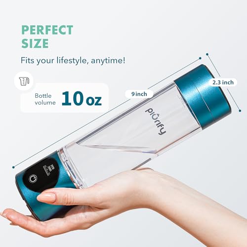 Image of PIURIFY Hydrogen Water Bottle Generator | 6300+ PPB in 3 Cycles | 10 oz | Extended Warranty | USA Certified | SPE /PEM Tech | Portable | Turquoise