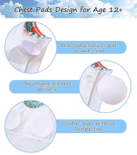 Image of Belovecol Girls Swimsuits Two Piece Tankini Bathing Suits Boyshort Summer Beach Swimwear 4-16Y Removable Bra Pads Above 12Y