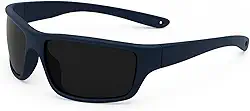 Óculos de Sol Esportivo Masculino, Polarizado, Proteção UV400, Armação Preta, Para Pesca