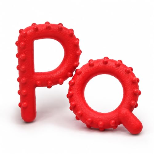 Image of Chewy Tubes P & Q Oral Motor Chew Tool for Teething & Sensory (Red) | Safe & non-toxic, designed for extended chewing without breaking down or splintering