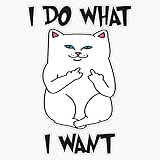 Vision Signs I Do What I Want Cat - Funny Cat Flipping Off the Bird Middle Finger Sarcastic Gifts for Sarcasm Lovers Sticker Bumper Sticker Vinyl Decal 5''