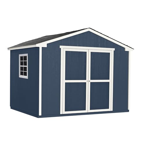 Handy Home Products Charleston Value Gable 10x8 Do-It-Yourself Wooden Storage Shed with Floor, 2x3 framing