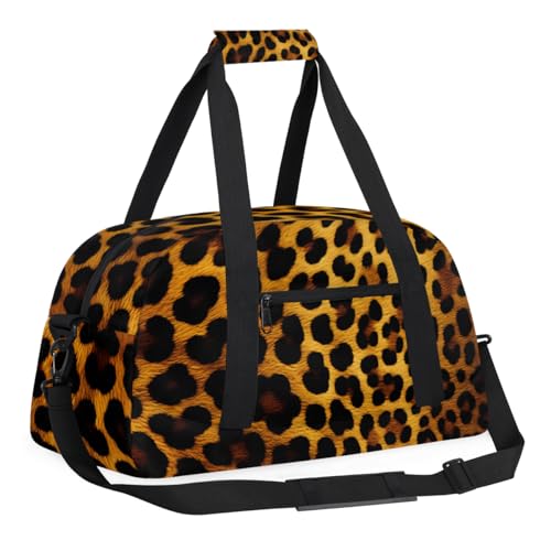 Fashion Print Leopard Personalized Duffel Bag Weekend Overnight Travel Bag Sports Waterproof Gym Bag Lightweight Dance Bag