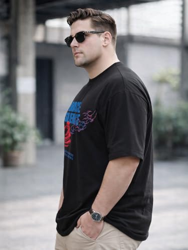 Image of Veirdo Men's Cotton Half Sleeve Plus Size Printed T-Shirts with NY & USA Designs, Stylish Comfortable & Durable Tees, Available in 2XL to 5XL Sizes