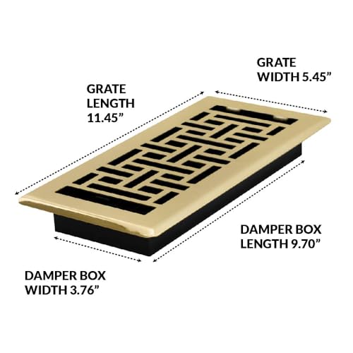 Decor Grates AJH410 Oriental Floor Register, 4x10 Inches, Bright Brass Finish by Decor Grates - Image 4
