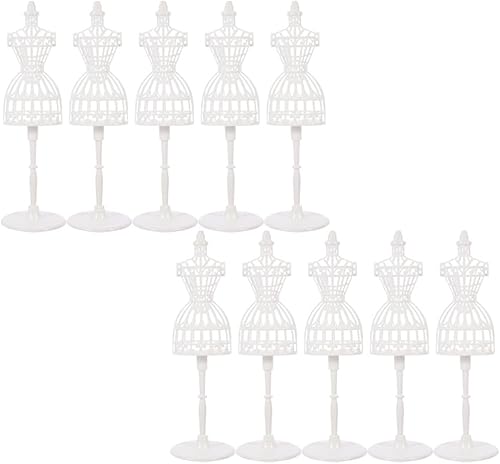 Miniatura 7 de NUOBESTY Paquete de 10 soportes para exhibición de muñecas, mini ropa de muñeca, modelo de maniquí, soporte de soporte de soporte de soporte de ropa