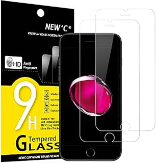 NEW'C [2 sztuki] ochraniacz ekranu do iPhone SE 2022, iPhone 8/7 (4.7), Folia ochronna ze szkła hartowanego bez pęcherzyków powietrza, odporność na zarysowania