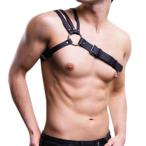 Harnais de corps en cuir noir ajustement parfait pour soirée