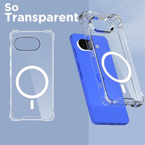 Image of Amazon Basics Back Cover for Google Pixel 10a 5G Mag-Safe Shockproof PC + TPU Protective Case Magnetic Support Bumper Case (Transparent Mag-Safe)