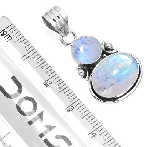 Handmade Genuine 925 Sterling Silver Pendant Necklace Natural Gemstone Crystal, Lapis, Onyx, Amber Oval Round Boho Jewelry For Women2