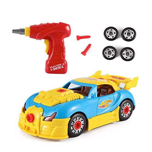 Take Apart Toy Racing Car Kit For Kids W Electric Toy Drill, Lights
