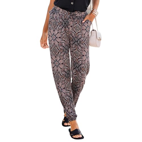 LASCANA Women's Smocked Elastic Hem Pants