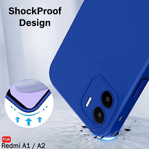 Image of TheGiftKart Liquid Silicon Back Cover Case for Mi Redmi A1 / A2 | Stylish Camera Protection Module | Micro-Fibre Lining Inside | Shockproof Back Cover Case for Mi Redmi A1 / A2 (Silicone, Blue)