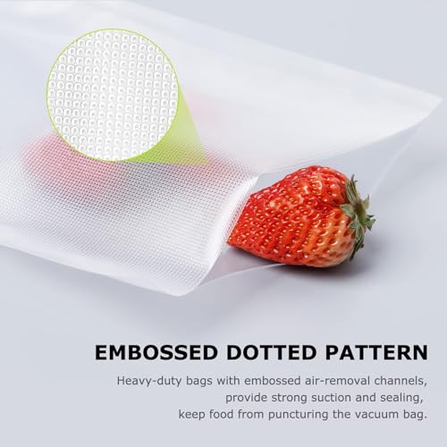 Bonsenkitchen 200Pcs Vacuum Food Sealer Bags 20x30 cm, BPA Free, Commercial Grade Textured Food Vacuum Sealer Bag, Thick Embossed Bags for Food Storage and Sous Vide Cooking, VB3208 - Image 5