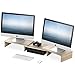 FITUEYES Dual Supporto per Monitor in Legno Oak Girevole Lunghezza Regolabile Supporto per PC Schermo e Computer Portatile 92.5-108x23.5x10.2cm DT108006WO