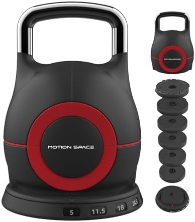 Adjustable Kettlebell for Home Gym, 5-44lbs Strength Training Ket...