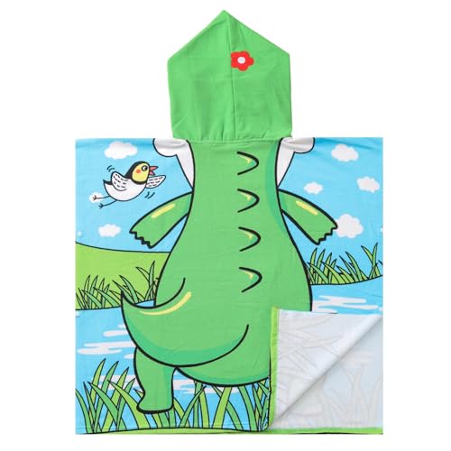 Image of NovForth Kids Beach Towel for Boys Girls, Shell Mermaid Hooded Bath Towel Wrap, Toddler Pool Towel with Hood