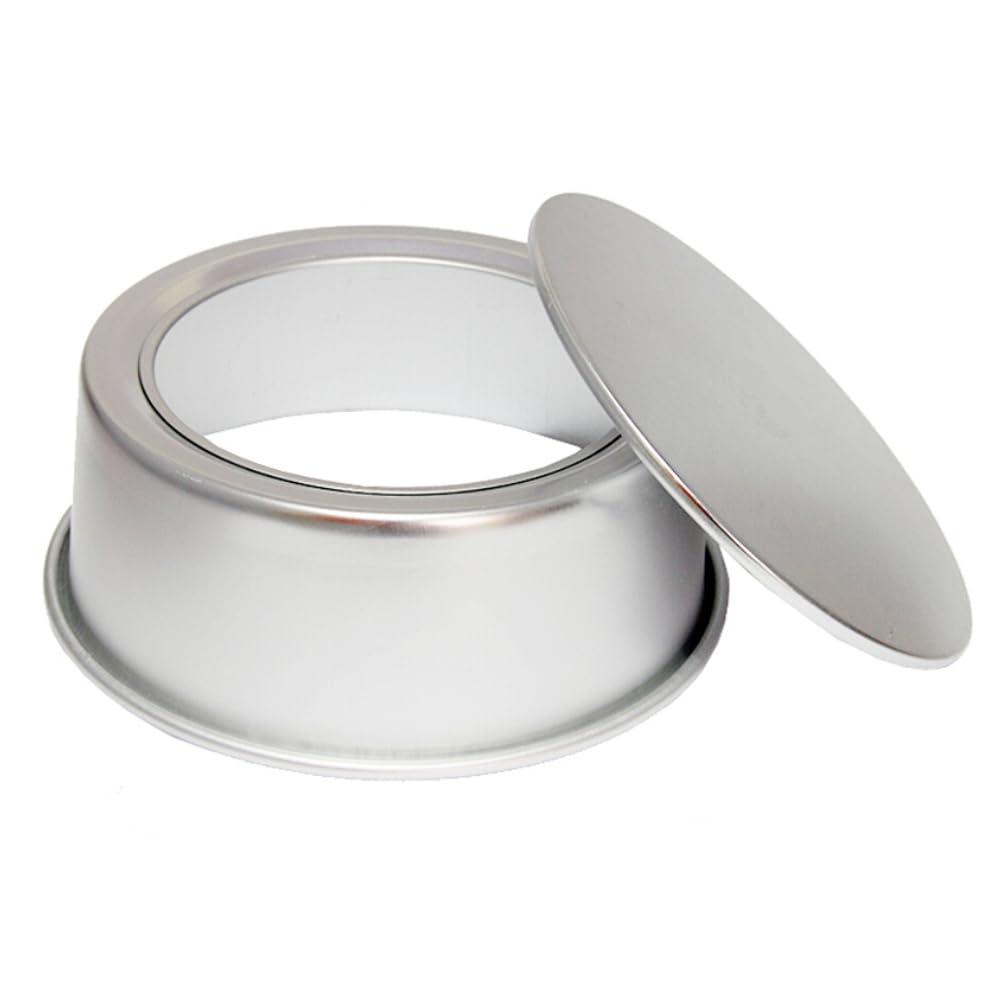 DOITOOL 1 x Kuchenform, 25,4 cm, rund, tragbar, eloxiertes Aluminium, Kuchen-Backform, abnehmbarer Boden, Backform für, Ofen, silberfarben