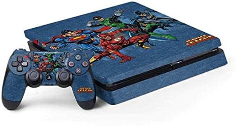 Skinit Decal Gaming Skin Compatible with PS4 Slim Bundle - Officially Licensed The Justice League (2017) Superman Poster Design