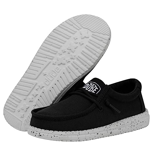 Hey Dude Wally Youth Slub Canvas | Youth Loafers | Kids Slip On Shoes | Comfortable & Light-Weight3