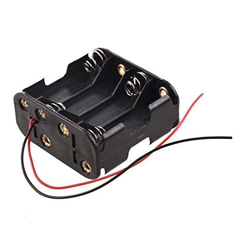 Bloepum 8pcs Aa Cells Battery (12v) Clip Holder Box Case Black