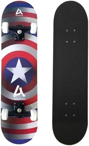 Skate Montado Completo Infantil Aguenta Até 70kg Capitão America