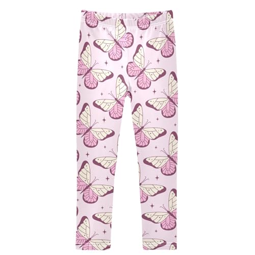 Girls' Leggings Ankle Length Printed Leggings Butterfly Star Soft Comfortable Pants for Kids 4-10 Years
