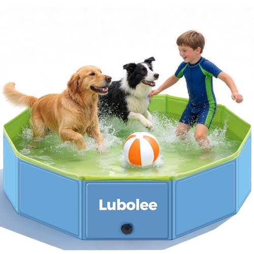 Lubolee Piscina Pieghevole per Cani e Bambini, Piscina per Cani Grandi con...