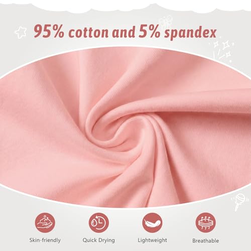Image of Girls Cotton Long Sleeve Shirts Kids T Shirts Lightweight Breathable Casual Classic Tee Top for Children Age 3-14 Years