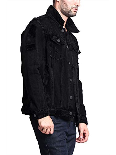 Image of VICTORIOUS Men's Distressed Denim Jacket