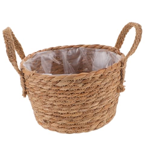 Alipis Cesta de Almacenamiento de ratán Cubo Maceta Grande Cajas Absorbente Juguete ser maceteros Mimbre Cesta de Mimbre para decoración Jardinera de Flores Tejidas macetero Tejido Rota