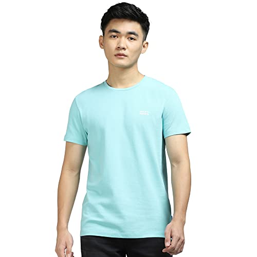 Image of Jack & Jones Men's Cotton Solid Slim Fit Crew Neck T-Shirt