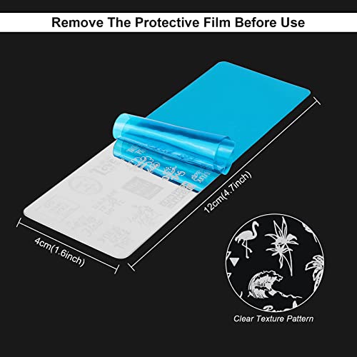 MWOOT 6Pcs Nail Art Stamping Plates Set,Mixed Patterns Nail Stencils Plates Manicure Print Tool,Nail Plates Image Stamp Templates for Women Nail Art Decoration - Image 3