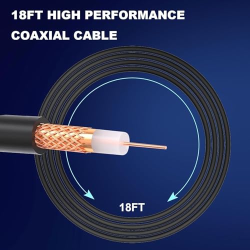 Image of TV Antenna for Local Channels, TV Antenna for Smart TV Indoor -18ft Cable | Support 4K 1080p with Signal Booster for Local Channels, Long Range Reception(Dark Grey)