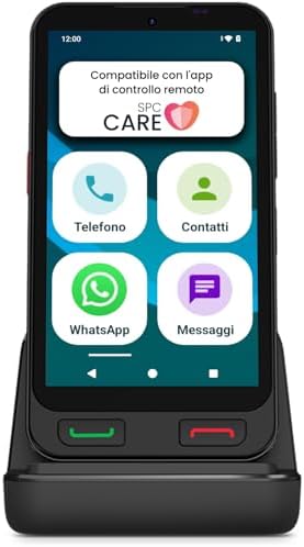 SPC Zeus 2 + Custodia | Smartphone per anziani compatibile con ap...