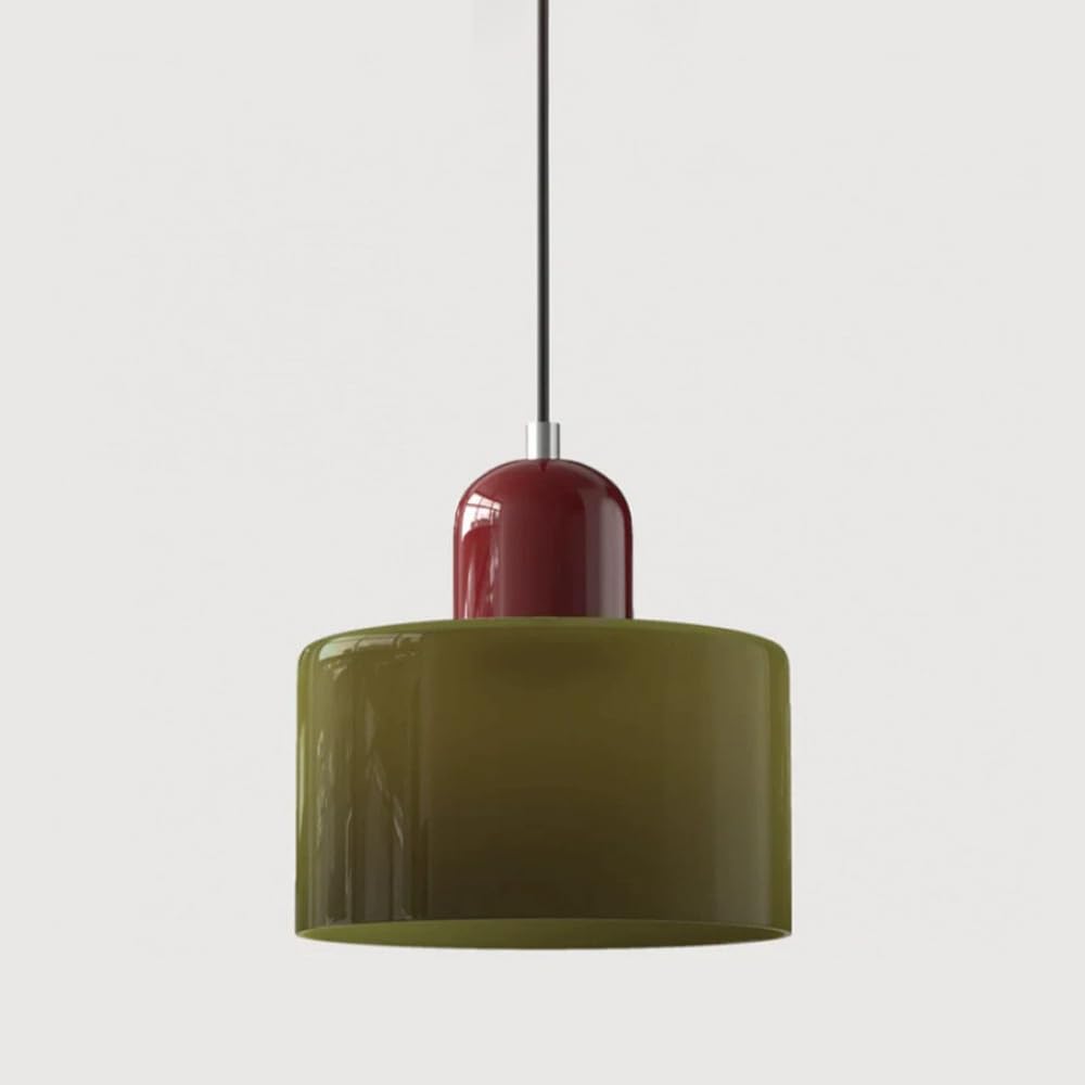KXEcoLife Nordic Pendant Light 5.9" Glass Modern Drop Ceiling Lights Kitchen Island Lighting Lamps for Bedroom Bedside Dining Table