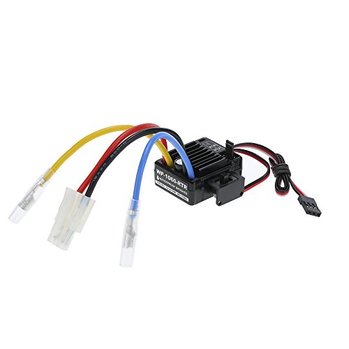 GoolRC 60A 2S-3S Brushed ESC Waterproof Electronic Speed Controller Replacement for 1/10 Tamiya...