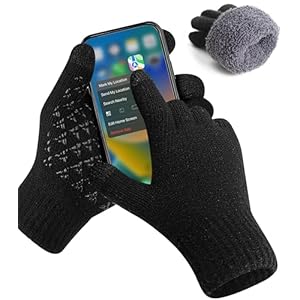 YESWEL Guantes de invierno para hombre y mujer, guantes cálidos con forro de lana, antideslizantes y compatibles con pantallas táctiles, ideales para ciclismo y esquí