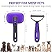 COZYGIFT Dog Brush Kit – 3 PCS Grooming Set with Self-Cleaning Brush, Undercoat Rake & Pet Bath Brush. Great for Shedding, Tangles & Dirt Removal – Ideal for Long & Short Haired Dogs & Cats, Purple