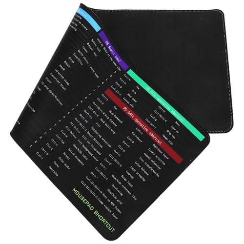 Alfombrilla de ratón gruesa Ciieeo de 300x800x3 mm con atajos de teclado para oficina y juegos