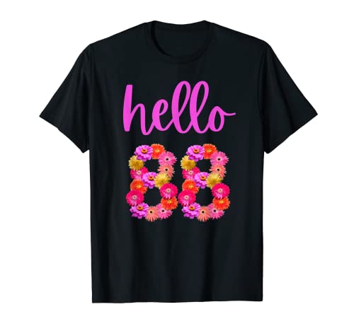 Flor de cumpleaños de 88 años Hola 88 es mi cumpleaños 88 Camiseta