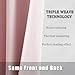 DUALIFE Solid Pink Curtains 84 Inches Long Baby Pink Blackout Curtain Panels/Drapes for Girls Bedroom Decor Grommet Room Darkening Thermal Insulated for Baby Nursery 42''x 84'' Set of 2 Panels