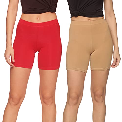 Image of OUTFLITS Ladies Cycling Shorts| Under Dress | Yoga Shorts | Workout Shorts | Running Shorts | Exercise Shorts | Gym Shorts for Womens